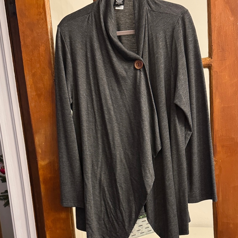 Bobeau Gray Women's Cardigan Sweater - Picture 6 of 7